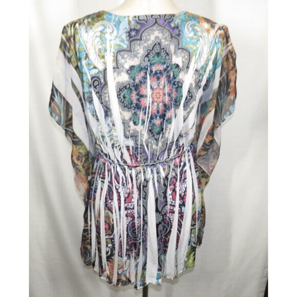 Lafiance Y2K Sublimation Print Flowy Flutter Sleeve Top Size XL - Picture 5 of 9